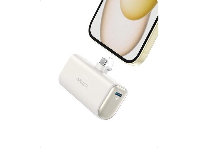 Anker Nano Power Bank with Built-in Foldable USB-C Connector, 5,000mAh Portable Charger 22.5W, for iPhone 15/15 Plus/15 Pro/15 Pro Max, Samsung...