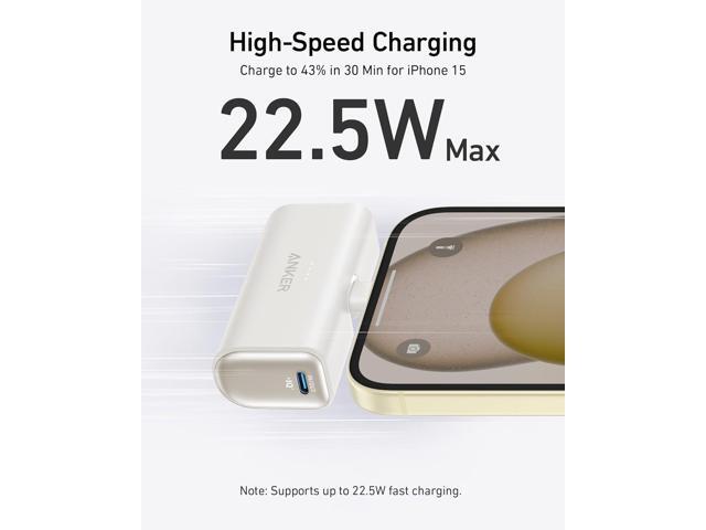 Anker Nano Power Bank with Built-in Foldable USB-C Connector, 5,000mAh Portable Charger 22.5W, for iPhone 15/15 Plus/15 Pro/15 Pro Max, Samsung...