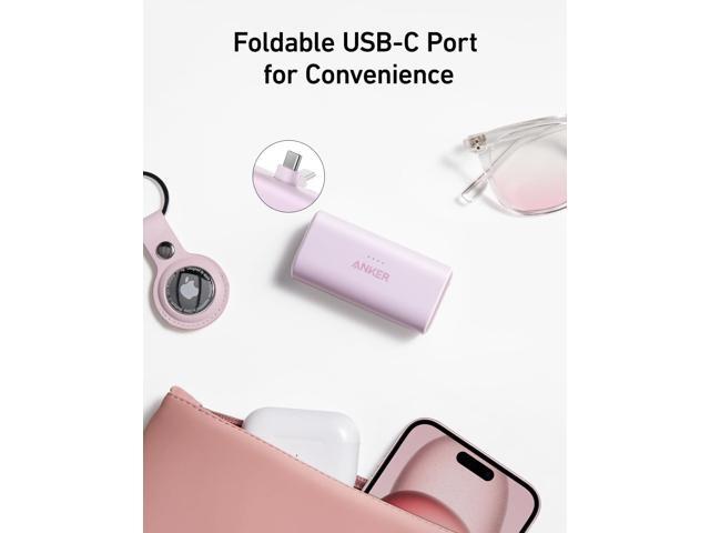 Anker Nano Power Bank with Built-in Foldable USB-C Connector, 5,000mAh Portable Charger 22.5W, for iPhone 15/15 Plus/15 Pro/15 Pro Max, Samsung...