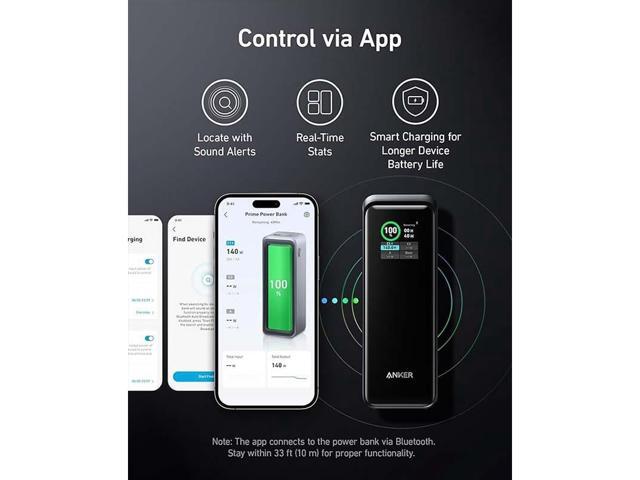 Anker Prime Power Bank, 27,650mAh 3-Port 250W Portable Charger (99.54Wh) Smart App, Compatible with MacBook Pro/Air, iPhone 15/14/13 Series,...