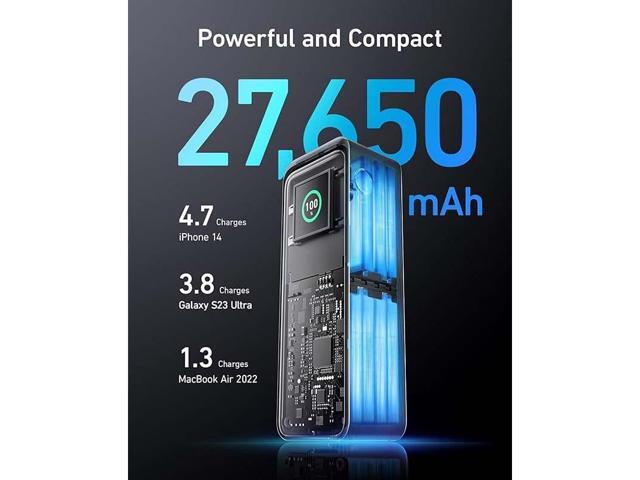 Anker Prime Power Bank, 27,650mAh 3-Port 250W Portable Charger (99.54Wh) Smart App, Compatible with MacBook Pro/Air, iPhone 15/14/13 Series,...