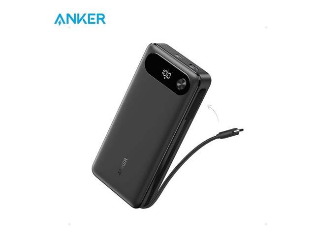 Anker Power Bank, 20,000mAh Portable Charger with Built-in USB-C Cable, 87W Max Fast Charging Battery Pack for Laptop, 2 USB-C and 1 USB-A, for...