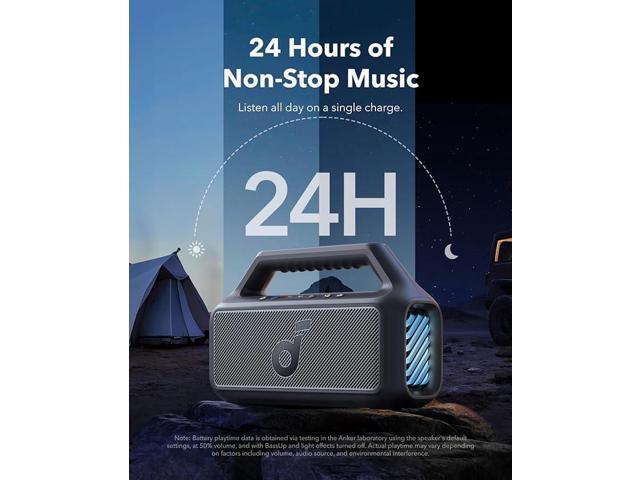 Soundcore - by Anker Boom 2 IPX7 Waterproof Floatable 80W Bluetooth Speaker with Subwoofer, BassUp 2.0, & Custom RGB Light Effects - Black - image 5