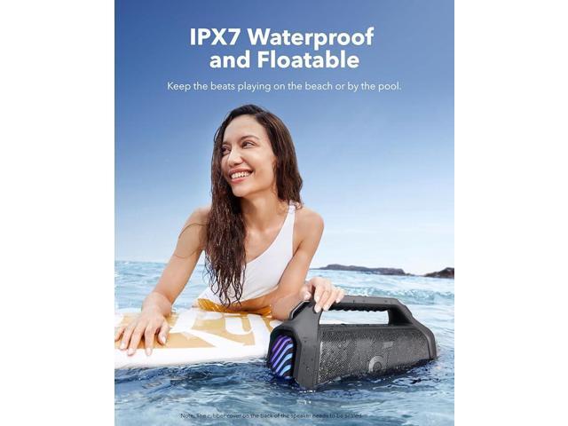 Soundcore - by Anker Boom 2 Plus IPX7 Waterproof 140W Bluetooth Speaker with Subwoofers, BassUp 2.0, Custom Lighting, & Power Bank - Black - image 6