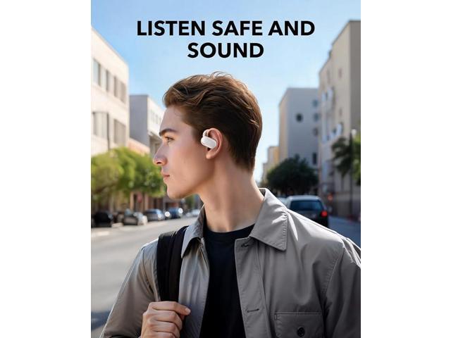 Soundcore V20i by Anker Open-Ear Headphones, Adjustable Ear Hooks, Ultra-Comfort, Snug Fit, Powerful Sound, Clear Calls, IP55, LED Lights, 36H...