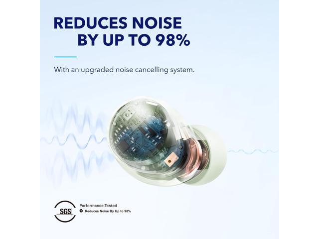 Soundcore by Anker Space A40 Auto-Adjustable Active Noise Cancelling Wireless Earbuds, Reduce Noise by Up to 98%, 50H Playtime, Hi-Res Sound,...