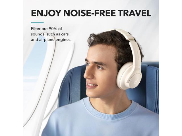 soundcore by Anker Q20i Hybrid Active Noise Cancelling Wireless Over-Ear Bluetooth Headphones White