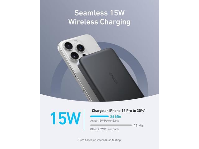 Anker MagGo Power Bank, Ultra-Slim 10,000mAh Magnetic Battery Pack, Qi2 Certified 15W Ultra-Fast MagSafe Compatible Portable Charger, Ergonomic...