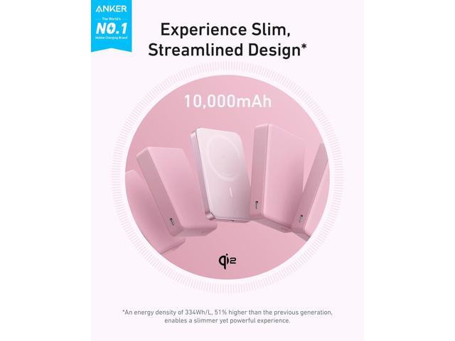 Anker MagGo Power Bank, Ultra-Slim 10,000mAh Magnetic Battery Pack, Qi2 Certified 15W Ultra-Fast MagSafe Compatible Portable Charger, Ergonomic...