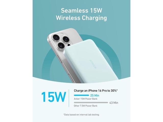 Anker MagGo Power Bank, Ultra-Slim 10,000mAh Magnetic Battery Pack, Qi2 Certified 15W Ultra-Fast MagSafe Compatible Portable Charger, Ergonomic...
