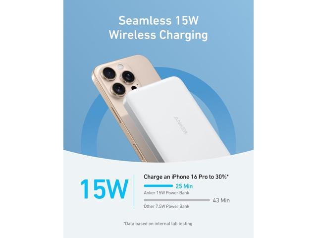 Anker MagGo Power Bank, Ultra-Slim 10,000mAh Magnetic Battery Pack, Qi2 Certified 15W Ultra-Fast MagSafe Compatible Portable Charger, Ergonomic...