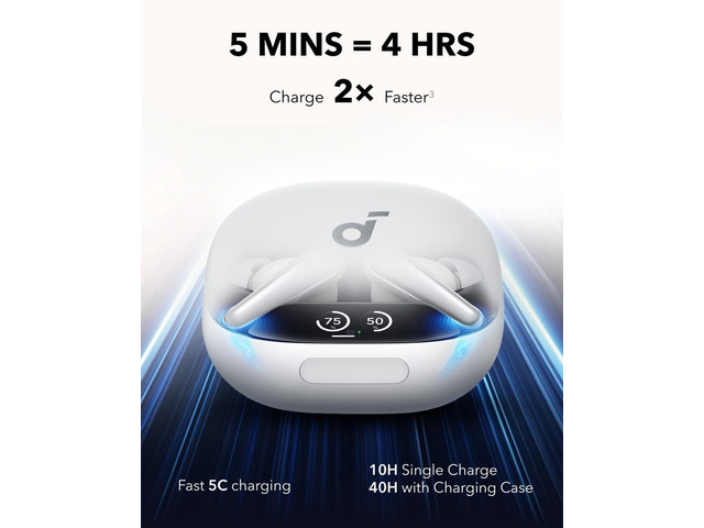 Soundcore Liberty 4 Pro by Anker, Noise Cancelling Wireless Earbuds, 7-Sensor and Real-Time Adaptive Noise Cancelling, 2× Faster Charging,...