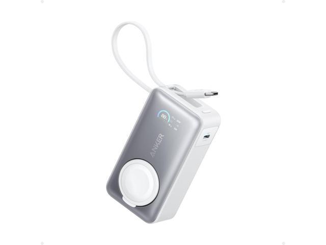Anker MagGo Power Bank for Apple Watch, Officially Certified, 10,000 mAh Compact Battery Pack with Built-in USB-C Cable, 35 W Max, for iPhone 15...