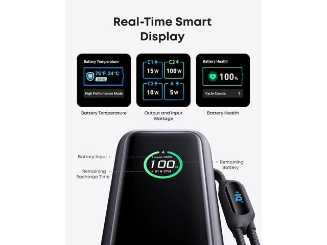 Anker - Laptop Power Bank (25K, 165W, Built-In and Retractable Cables) - Black - image 7