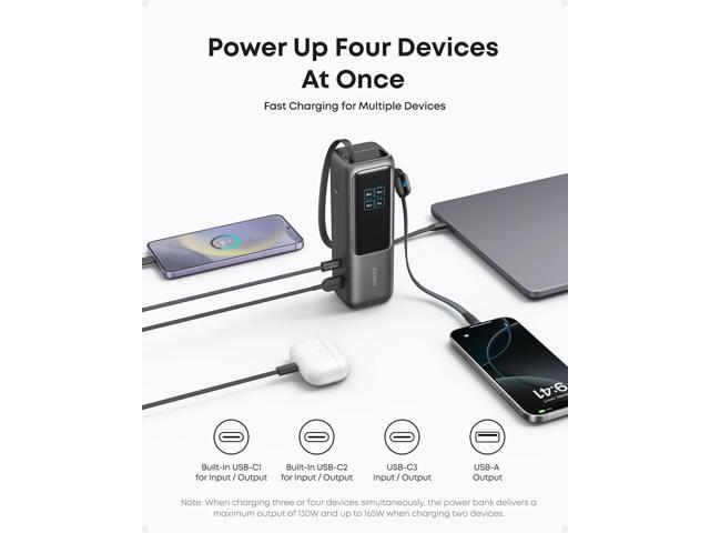 Anker - Laptop Power Bank (25K, 165W, Built-In and Retractable Cables) - Black - image 6