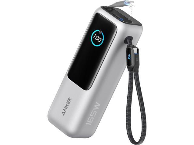 Anker Laptop Power Bank, 25,000mAh Portable Charger with Triple 100W USB-C Ports for Multi-Device Charging, Built-in and Retractable Cables, for...