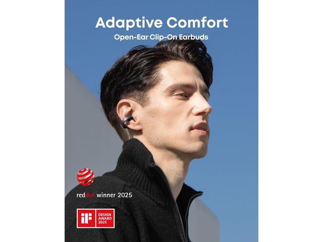 Soundcore - by Anker AeroClip Open-Ear Clip-On Earbud Headphones - Black - image 2