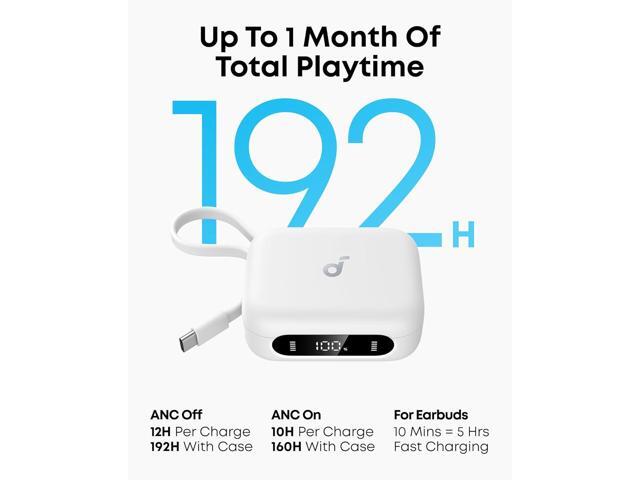 Soundcore - by Anker P41i Bluetooth Wireless In Ear Earbuds with Portable USB-C 3,000mAh Phone Charger - White - image 4