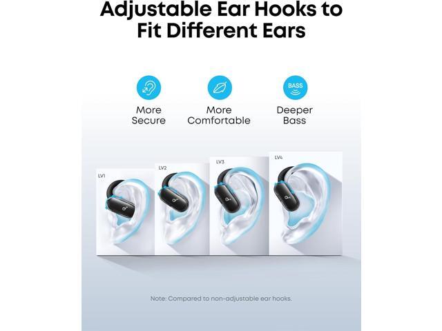 soundcore V40i by Anker, Open-Ear Headphones, Crystal-Clear Design, Lidless Case, 4 Adjustable Positions for Every Ear Size, Richer Bass, IP55, 21H...