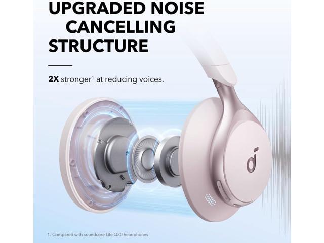 Soundcore by Anker, Space One, Active Noise Cancelling Headphones, 2X Stronger Voice Reduction, 40H ANC Playtime, App Control,LDAC Hi-Res Wireless...