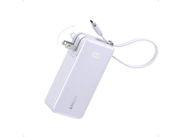 Anker Nano 3-in-1 Portable iPhone Charger, 10,000mAh Power Bank with Built-in USB-C Cable and Foldable Wall Plug, 30W Max Battery Pack, Travel...