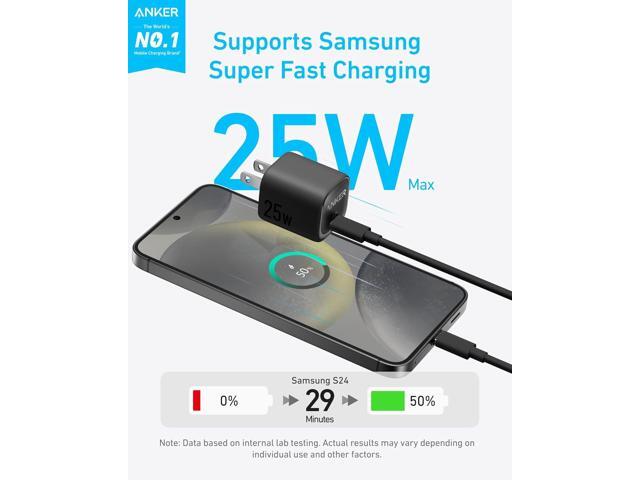 Anker 25W USB C Charger Block, Compact and Foldable, Supports PPS Fast Charging for Galaxy S24/Z Fold/Z Flip/Tab, iPhone, iPad (Black)