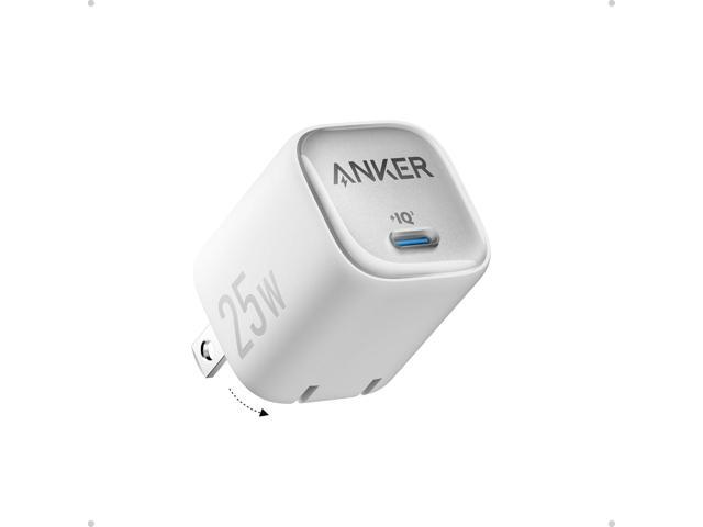 Anker 25W USB C Charger Block, Compact and Foldable, Supports PPS Fast Charging for Galaxy S24/Z Fold/Z Flip/Tab, iPhone, iPad (Black) White
