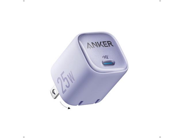 Anker 25W USB C Charger Block, Compact and Foldable, Supports PPS Fast Charging for Galaxy S24/Z Fold/Z Flip/Tab, iPhone, iPad (Black) Mauve