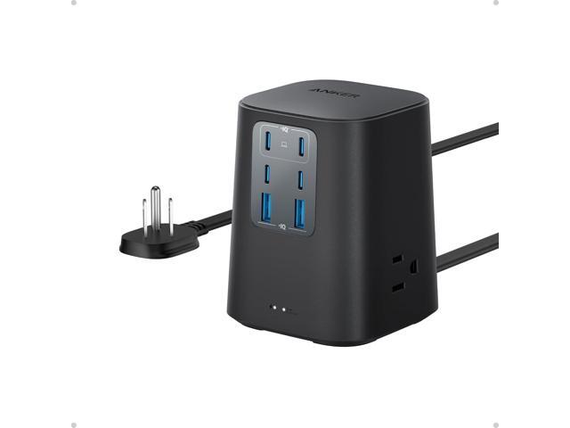 Anker Charging Station (100W), 9-in-1 USB-C Power Strip with 300J Surge Protection, for iPhone 16 & MacBook, 5 ft Flat Cable and Plug, 4 USB-C and...