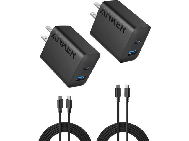 Anker iPhone 16 Charger, 2-Pack 20W Fast USB C Charger Block, for iPhone 16/16 Pro Max/15 Series/iPad Pro and More (Black, 2 Pack & 2 Cable)