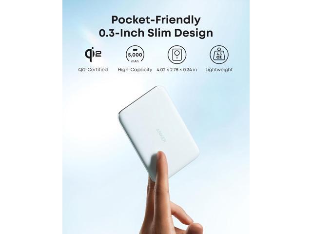 Anker Nano Power Bank, Ultra-Slim 5,000mAh Magnetic Battery Pack, Qi2 Certified 15W Max Ultra-Fast MagSafe-Compatible Portable Charger, Ergonomic...