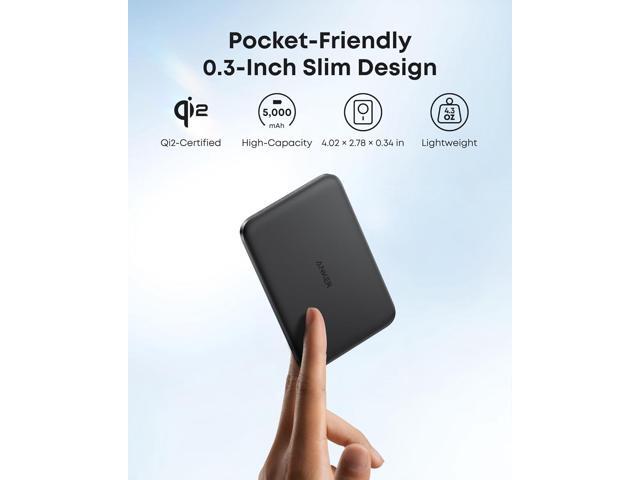 Anker Nano Power Bank, Ultra-Slim 5,000mAh Magnetic Battery Pack, Qi2 Certified 15W Max Ultra-Fast MagSafe-Compatible Portable Charger, Ergonomic...