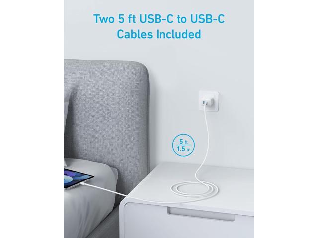Anker iPhone 16 Charger, 2-Pack 20W Fast USB C Charger Block, for iPhone 16/16 Pro Max/15 Series/iPad Pro and More (White, 2 Pack & 2 Cable)