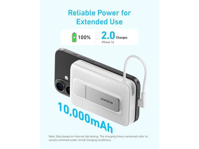 Anker Zolo Magnetic Power Bank, 10,000mAh Wireless Portable Charger with 30W Max Fast Charging, Battery Pack with Built-in USB-C Cable and...