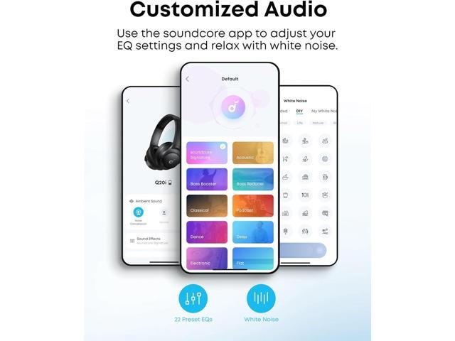 Soundcore by Anker Q20i Hybrid Active Noise Cancelling Headphones, Wireless Over-Ear Bluetooth, 40H Long ANC Playtime, Hi-Res Audio, Big Bass,...