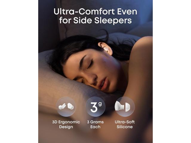 Soundcore - by Anker Sleep A30 Smart Wireless Bluetooth ANC In-Ear Sleep Earbuds for General Use - Moonlit White - image 4