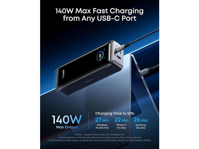 Anker Prime Power Bank, 26,250mAh 3-Port Portable Charger with 300W Max Output, Two-Way Charging, TSA-Approved, App Control, for MacBook, iPhone...