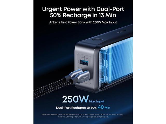 Anker Prime Power Bank, 26,250mAh 3-Port Portable Charger with 300W Max Output, Two-Way Charging, TSA-Approved, App Control, for MacBook, iPhone...