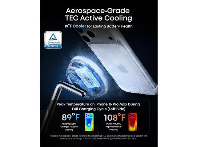 Anker Prime MagSafe Charger Compatible, 3-in-1 Charging Station, Qi2 25W Certified Wireless Charger Dock Stand, Smart Display with TEC Active...