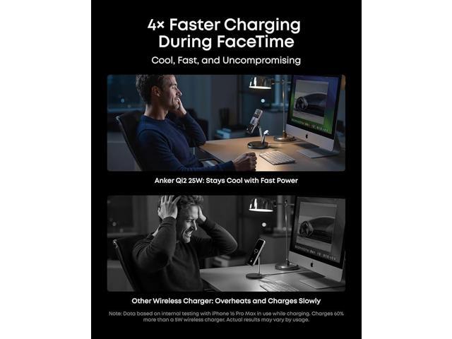 Anker Prime MagSafe Charger Compatible, 3-in-1 Charging Station, Qi2 25W Certified Wireless Charger Dock Stand, Smart Display with TEC Active...