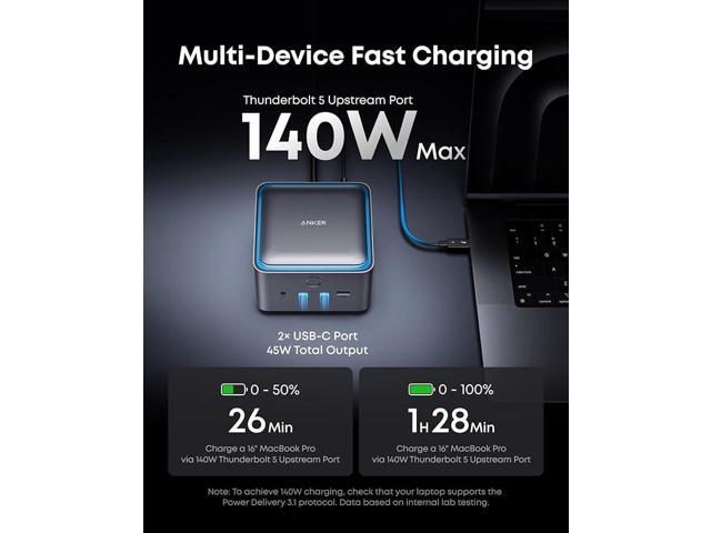 Anker Prime TB5 Docking Station, 14-in-1 Thunderbolt 5 Dock with 120Gbps Max Transfer, Thunderbolt Dock with 140W Max Charging, Cooling System, Up...