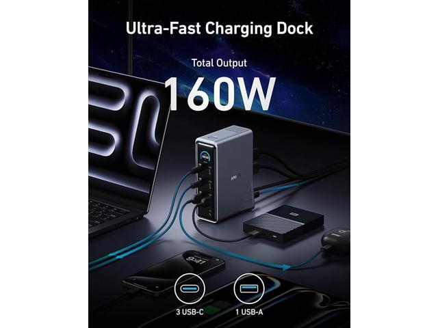 Anker Prime Docking Station, 14-Port with 160W Max Output, 10Gbps Fast Data Transfer, Real-Time Smart Interface, Audio and Ethernet Ports, Dual 4K...