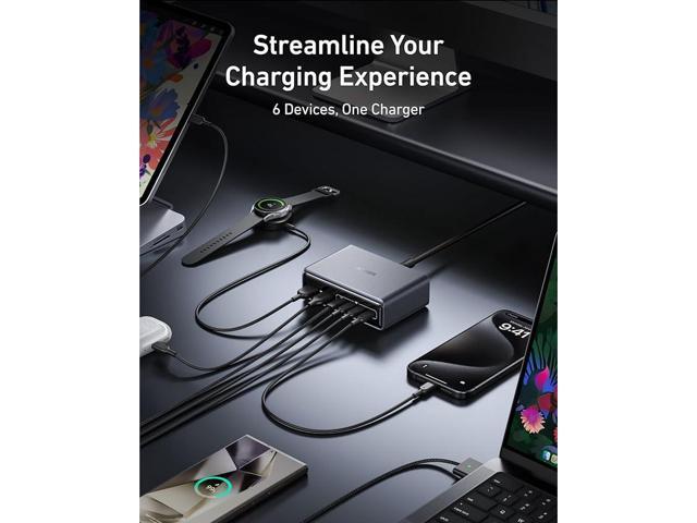 Anker - Prime Desktop Charger (200W, 6 Ports, GaN) - Silver - image 5