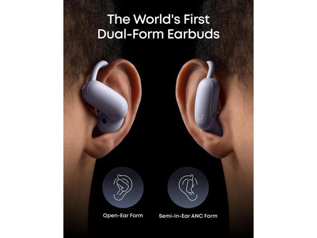 Soundcore AeroFit 2 Pro by Anker, Open-Ear with Semi-in-Ear Active Noise Cancellation, Dual-Form Earbuds, Adjustable Ear Hooks, Hi-Res, LDAC, 4-Mic...