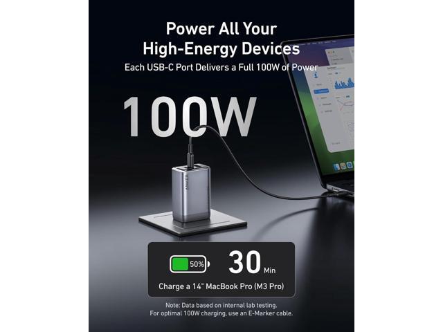 Anker Prime Charger, 100W 3-Port GaN USB C Charger Block, 100W 3-Port GaN USB C Charger Block, Foldable and Compact for MacBook, iPad, iPhone 17...