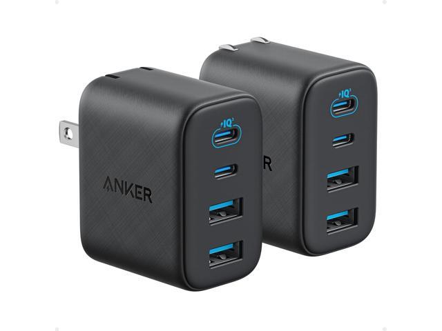 Anker Zolo USB C Charger Block, 2-Pack 4-Port Wall Adapter with 50W Max Output, 2 USB-C and 2 USB-A, Compact and Stable Design, USB C Charger...