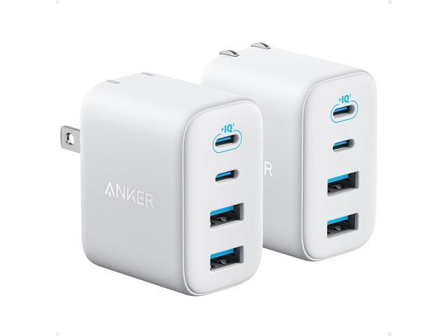 Anker Zolo USB C Charger Block, 2-Pack 4-Port Wall Adapter with 50W Max Output, 2 USB-C and 2 USB-A, Compact and Stable Design, for iPhone 17/16...