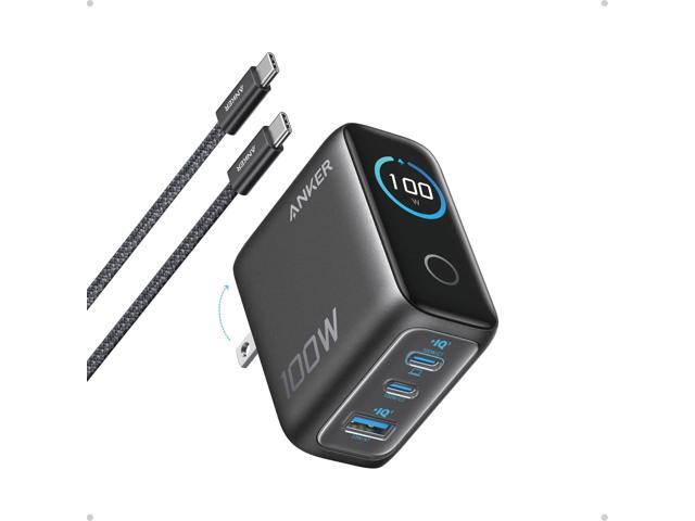 Anker Charger, 100W Max Ultra-Compact 3-Port GaN USB C Charger Block with Smart Display and Touch Control, Fast Wall Adapter for iPhone 17/16...