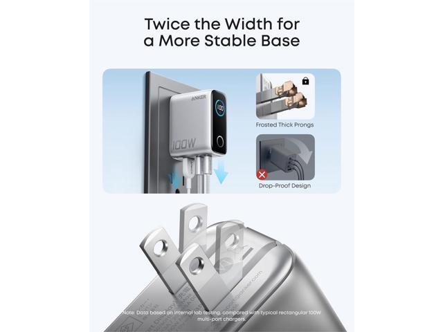 Anker Charger, 100W Max Ultra-Compact 3-Port GaN USB C Charger Block with Smart Display and Touch Control, Fast Wall Adapter for iPhone 17/16...