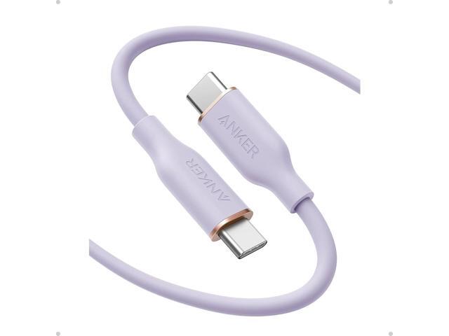 Anker USB C Cable, Type C Fast Charging Flow Cord for iPhone 1716/15 Series, MacBook Pro 2020, and More (USB 2.0,240W, 1 Pack, Purple, 6FT)